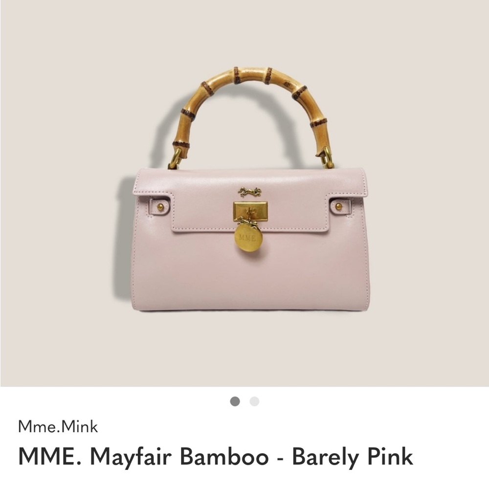 Mme. Mink Bamboo Handle Satchel - Soft Pink